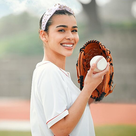 Baseball Headband Women Rhinestone Pearls 2-Pack Sport Accessories main image 6